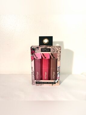 Ed Hardy Lipstick Trio in Pink, Red, Brown
